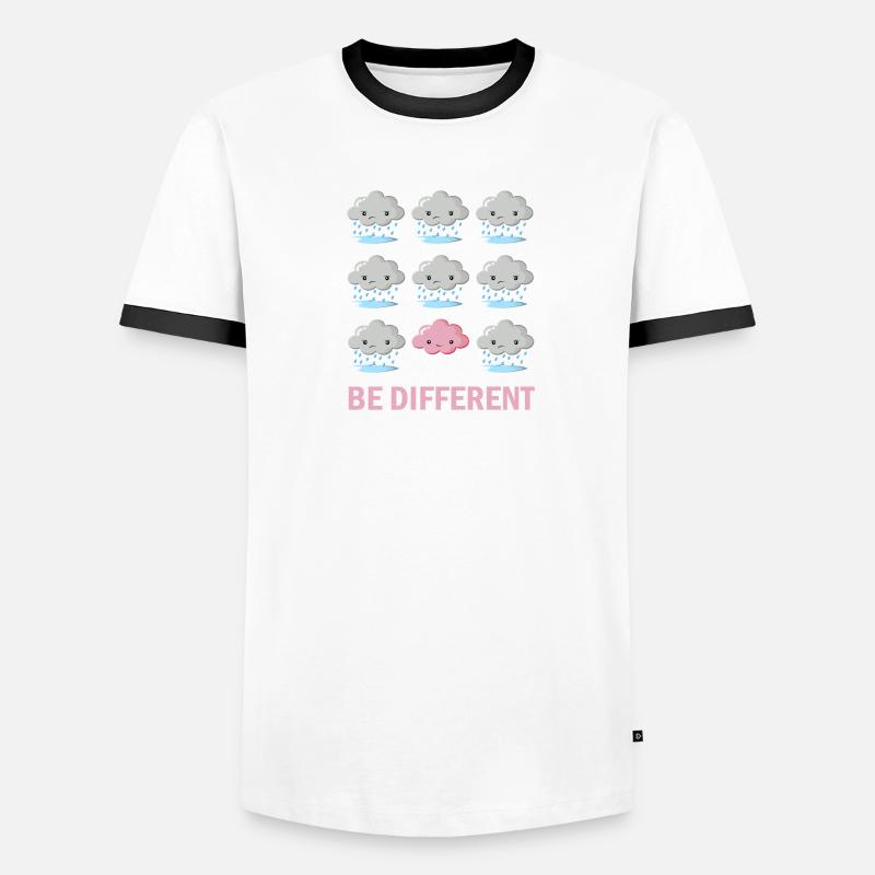 Sei anders - Männer Kontrast-T-Shirt - Weiß/Schwarz