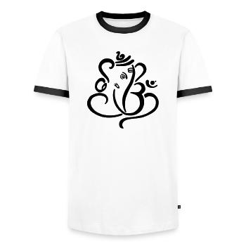 Ganesha - Männer Kontrast-T-Shirt - Weiß/Schwarz - Vorne - AI Model Female 172 light (172cm) & AI Model Male 178 dark (178cm)