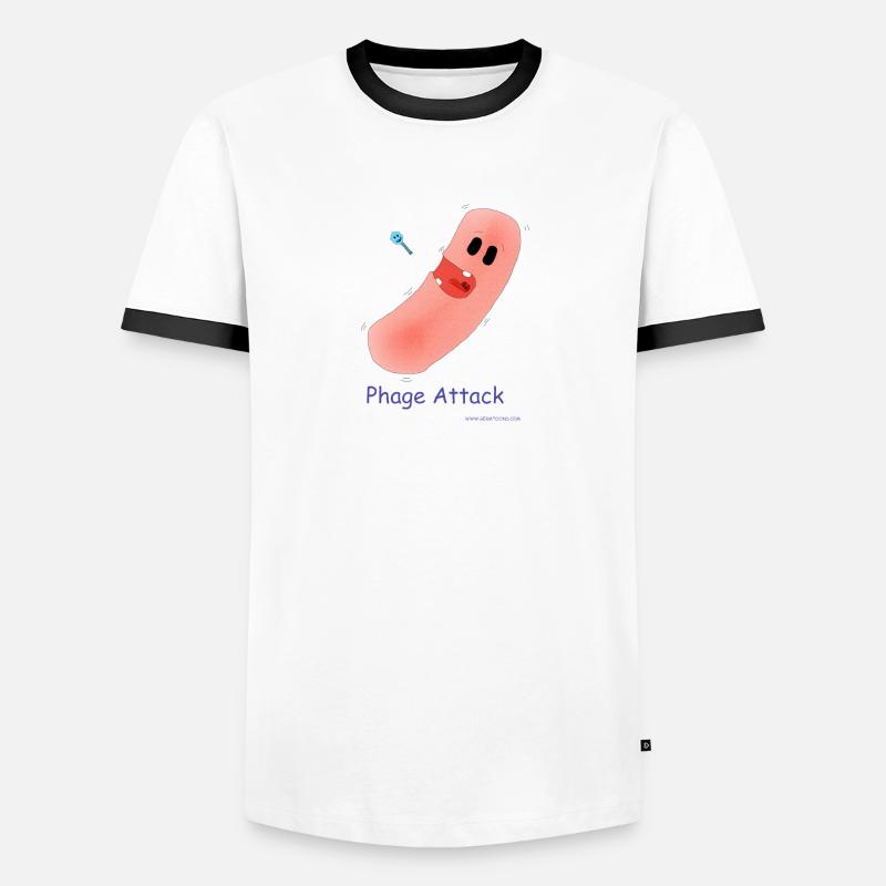 Phage Attack - Bakterium & Bakteriophage - Männer Kontrast-T-Shirt - Weiß/Schwarz