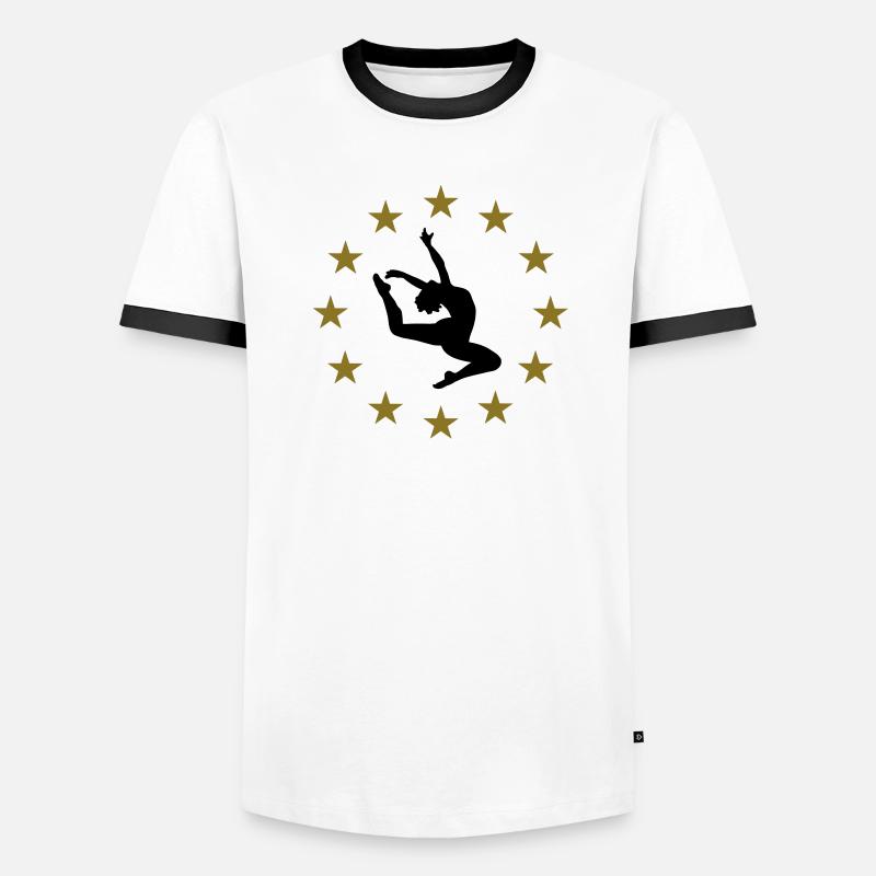 Springen & Sternen - Männer Kontrast-T-Shirt - Weiß/Schwarz