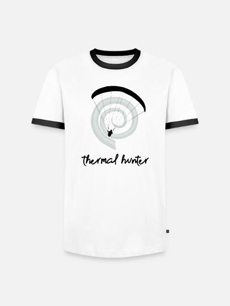 Thermal Hunter - Gleitschirm Shirt - Männer Kontrast-T-Shirt - Weiß/Schwarz