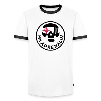 mr_adrenalin_pilot - Men's Ringer Shirt - white/black - Front - AI Model Female 172 light (172cm) & AI Model Male 178 dark (178cm)