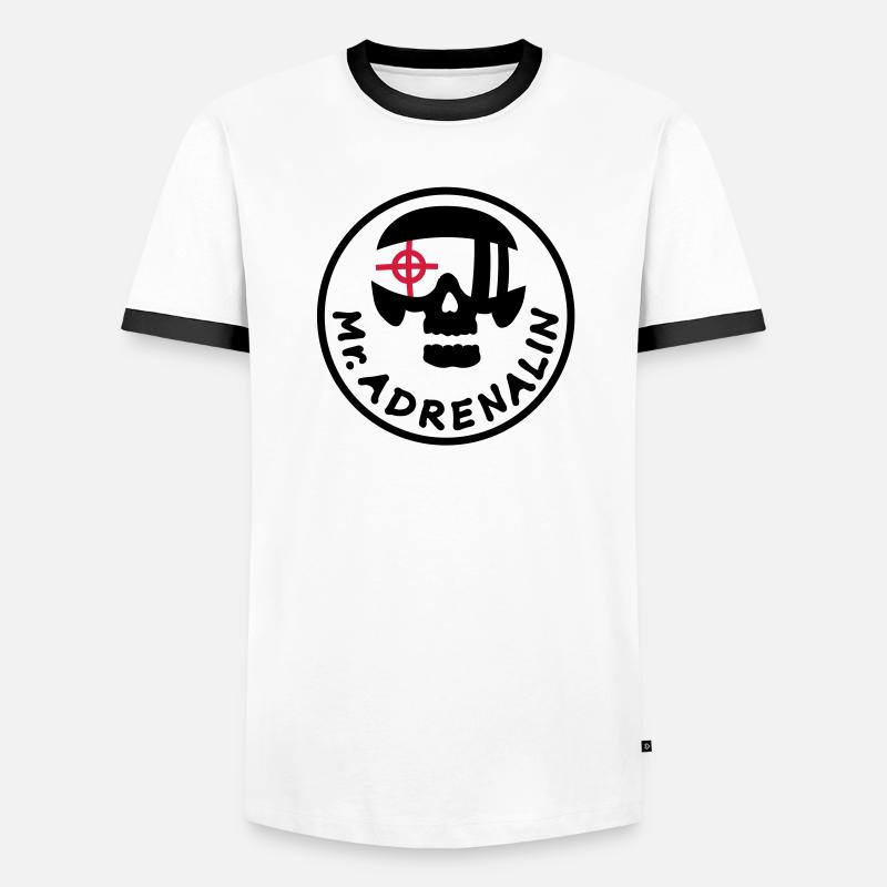 Mr. Adrenalin - Männer Kontrast-T-Shirt - Weiß/Schwarz