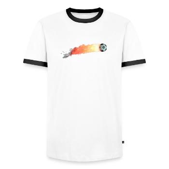 Flammenball Sprint - Männer Kontrast-T-Shirt - Weiß/Schwarz - Vorne - AI Model Female 172 light (172cm) & AI Model Male 178 dark (178cm)