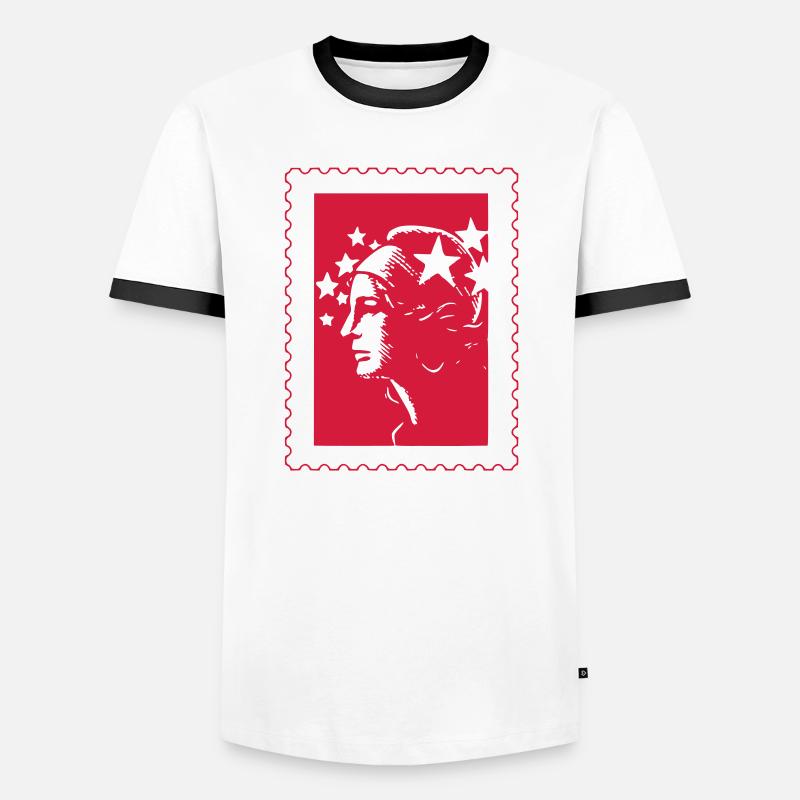 Bereits gestempelt (e) - Männer Kontrast-T-Shirt - Weiß/Schwarz