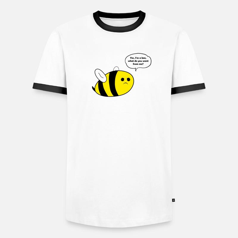 Thick bee bee gift - Men's Ringer Shirt - white/black