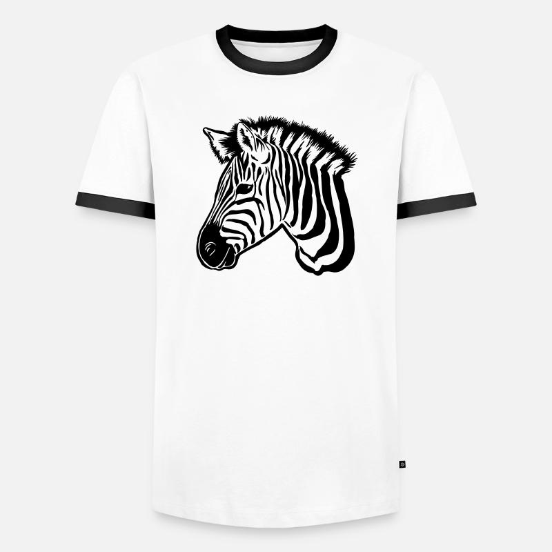 zebra dark - Men's Ringer Shirt - white/black
