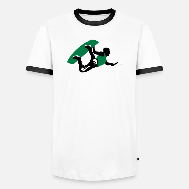 Wakeboarding - Männer Kontrast-T-Shirt - Weiß/Schwarz