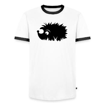 Igel in der Wiese - Männer Kontrast-T-Shirt - Weiß/Schwarz - Vorne - AI Model Female 172 light (172cm) & AI Model Male 178 dark (178cm)