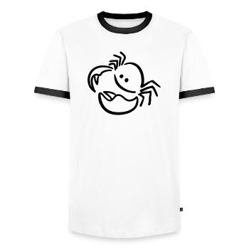Cancer - T-shirt contrasté Homme - blanc/noir - Devant - AI Model Female 172 light (172cm) & AI Model Male 178 dark (178cm)