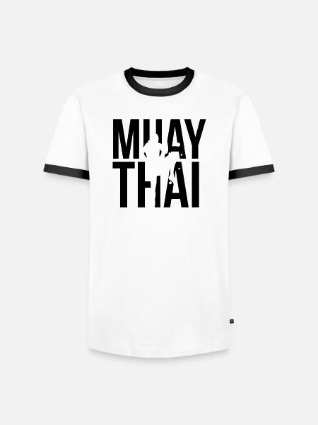 muay thai - Men's Ringer Shirt - white/black