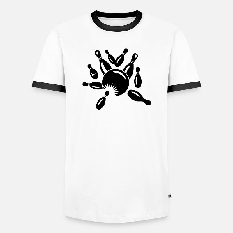 Cone et boule - T-shirt contrasté Homme - blanc/noir