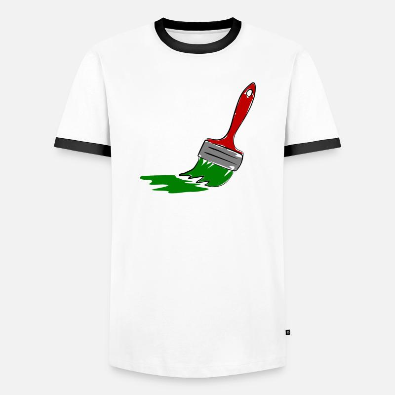 Creative Painter Brush Illustration - Men's Ringer Shirt - white/black