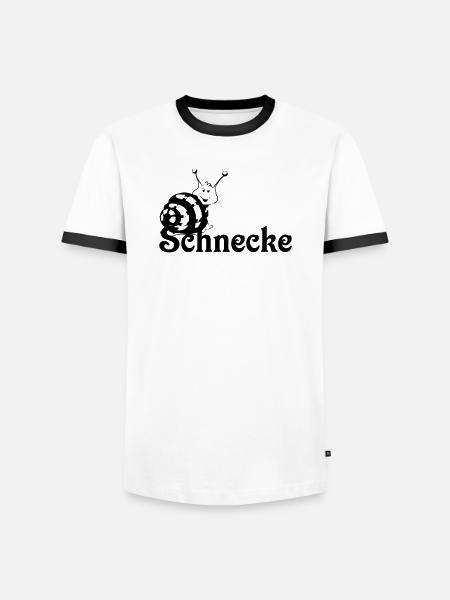 Schnecke - Männer Kontrast-T-Shirt - Weiß/Schwarz