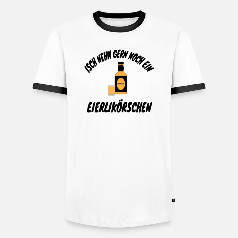 Isch nehm gern noch ein Eierlikörschen - Männer Kontrast-T-Shirt - Weiß/Schwarz