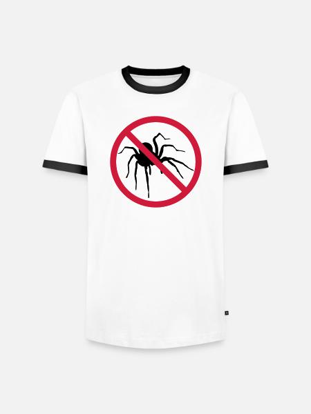 ingen edderkop forbudt skjold edderkop design cl - Herre kontrast-T-shirt - hvid/sort