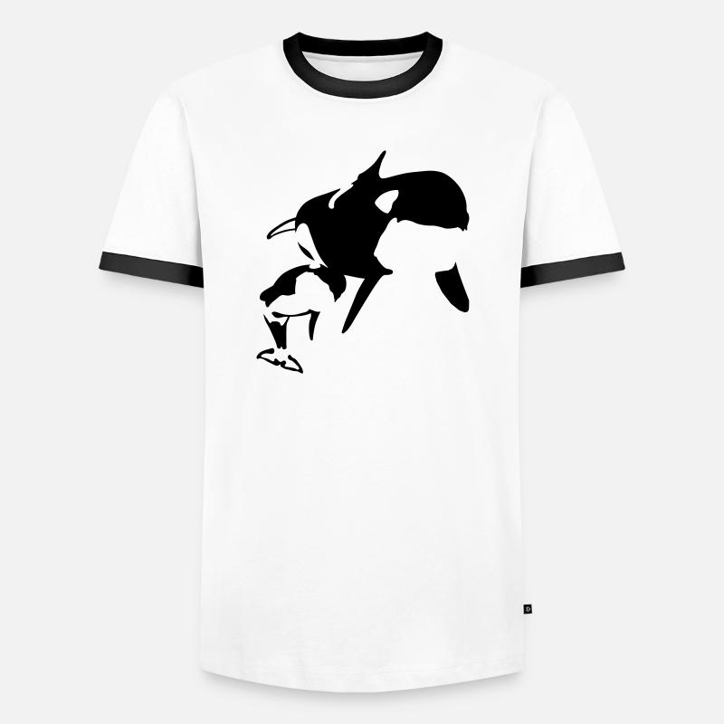 orcas - Men's Ringer Shirt - white/black