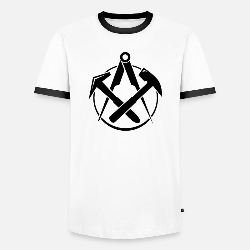 Dachdecker Zunft - Männer Kontrast-T-Shirt - Weiß/Schwarz