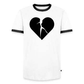 heart broken lovesick - Männer Kontrast-T-Shirt - Weiß/Schwarz - Vorne - AI Model Female 172 light (172cm) & AI Model Male 178 dark (178cm)