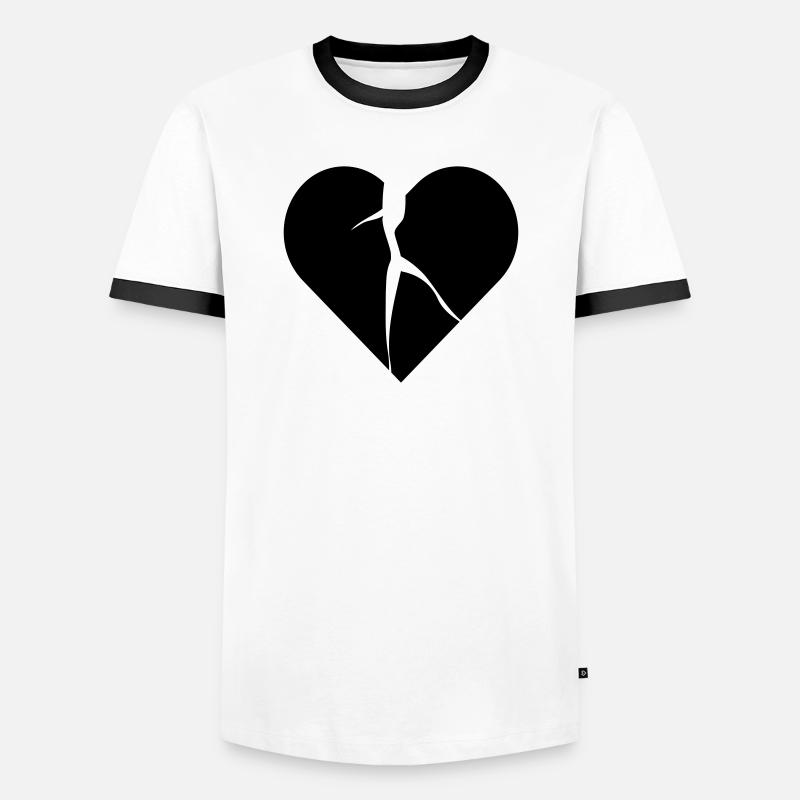heart broken lovesick - Men's Ringer Shirt - white/black