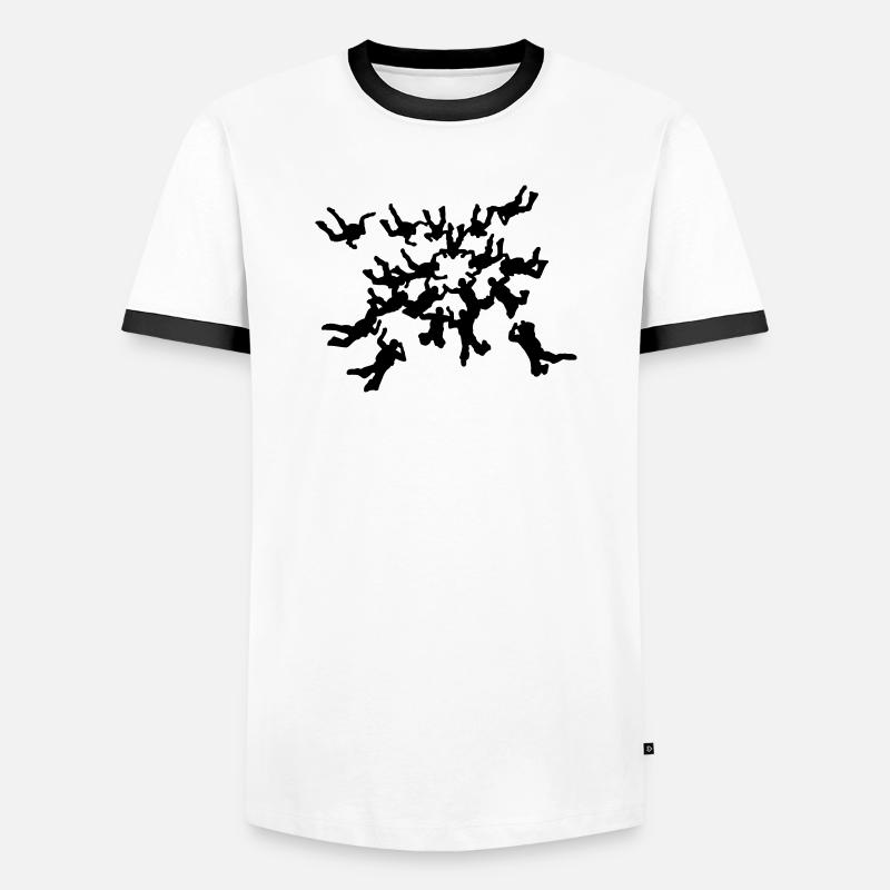 Skydiving - Männer Kontrast-T-Shirt - Weiß/Schwarz