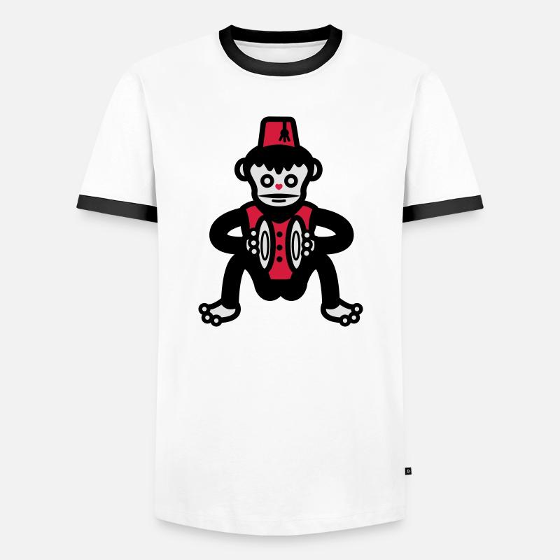 monkey affe ape - Männer Kontrast-T-Shirt - Weiß/Schwarz