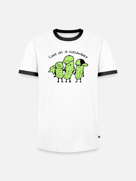 Froid comme un concombre - T-shirt contrasté Homme - blanc/noir