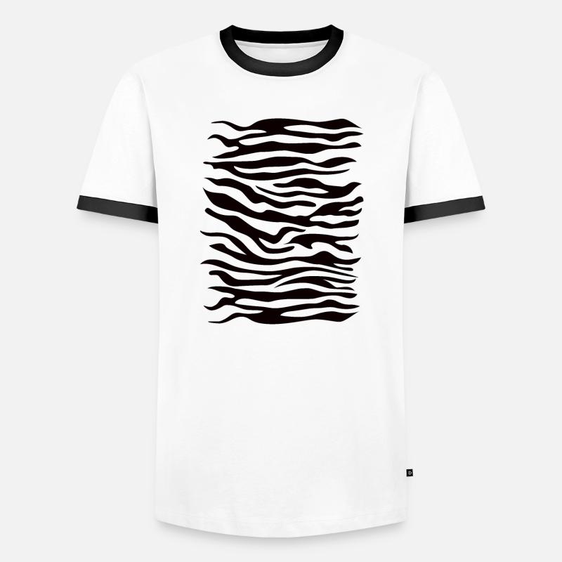 Zebra pattern black - Men's Ringer Shirt - white/black