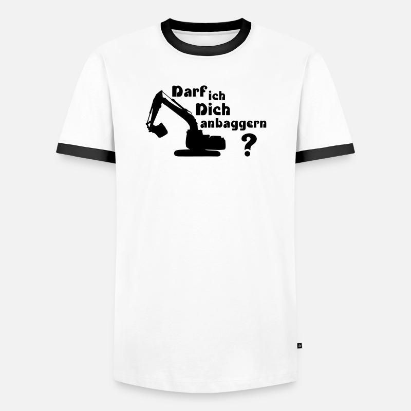 Darf ich Dich anbaggern? - Männer Kontrast-T-Shirt - Weiß/Schwarz