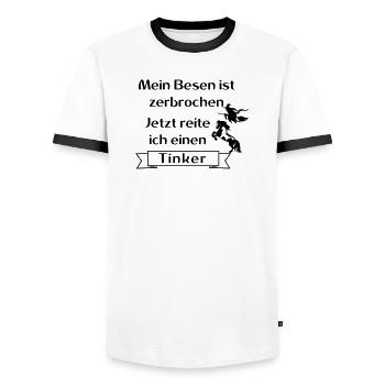 Mein Besen ist zerbrochen - Tinker - Männer Kontrast-T-Shirt - Weiß/Schwarz - Vorne - AI Model Female 172 light (172cm) & AI Model Male 178 dark (178cm)