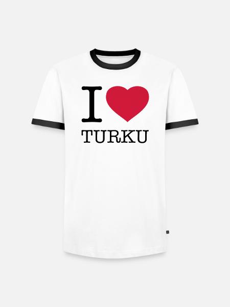 J’AIME TURKU Finlande Finlande - T-shirt contrasté Homme - blanc/noir
