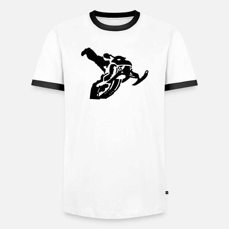 snowmobile stunt - Men's Ringer Shirt - white/black