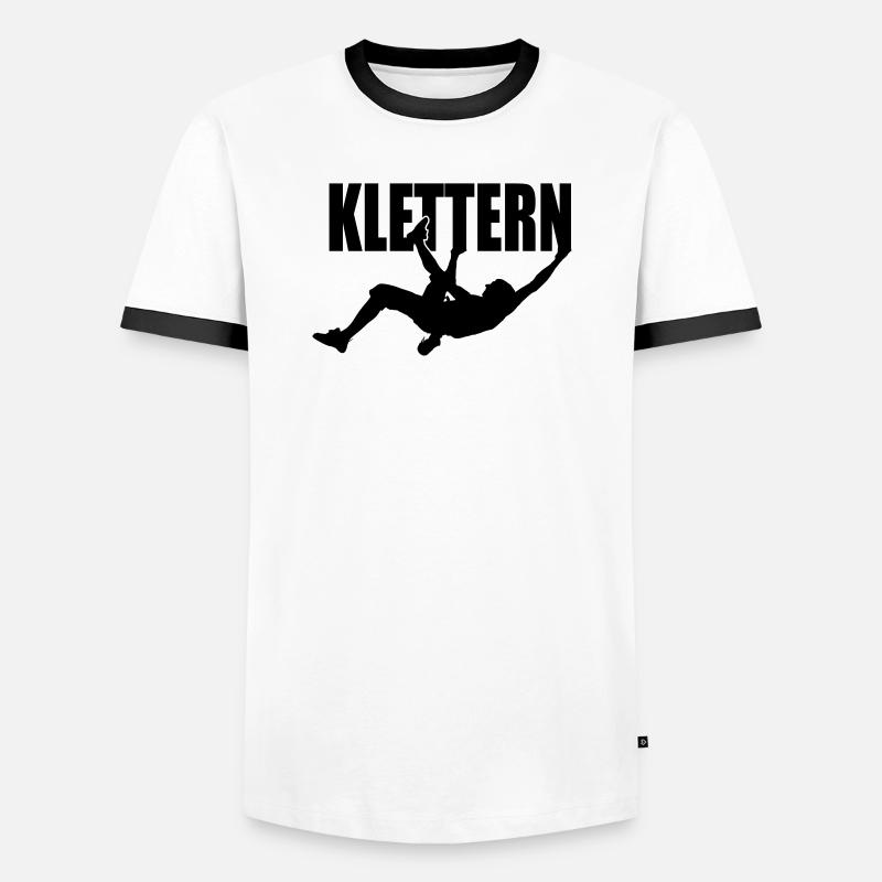 Klettern - Männer Kontrast-T-Shirt - Weiß/Schwarz