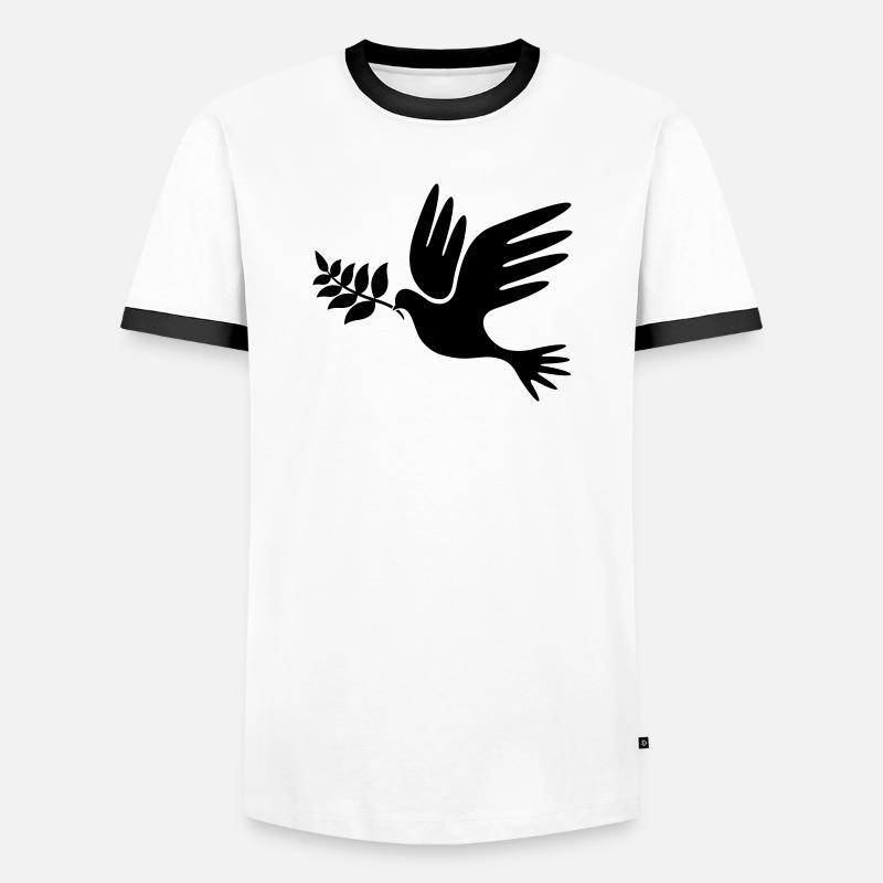 peace - Men's Ringer Shirt - white/black