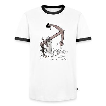 Ancrer t-shirt - T-shirt contrasté Homme - blanc/noir - Devant - AI Model Female 172 light (172cm) & AI Model Male 178 dark (178cm)