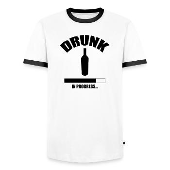 Drunk in progress... - T-shirt contrasté Homme - blanc/noir - Devant - AI Model Female 172 light (172cm) & AI Model Male 178 dark (178cm)