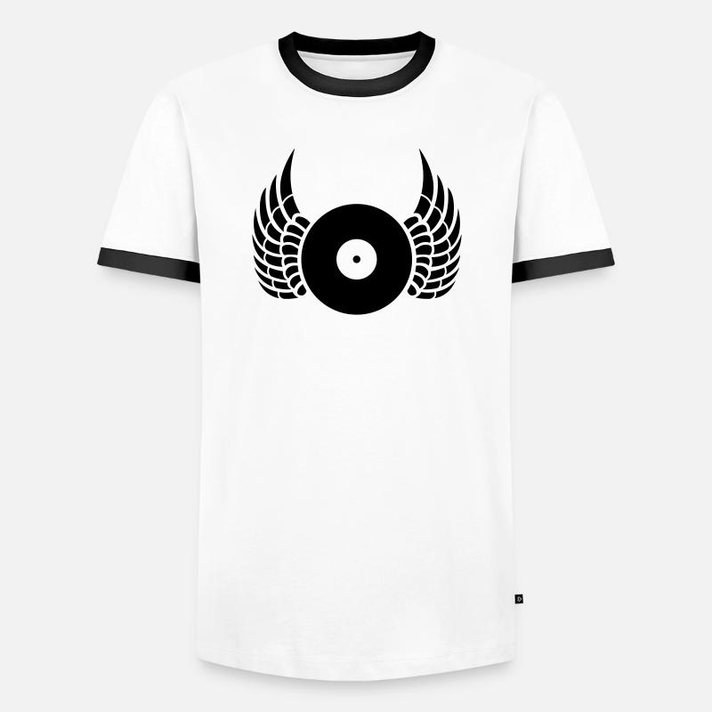dj - Männer Kontrast-T-Shirt - Weiß/Schwarz