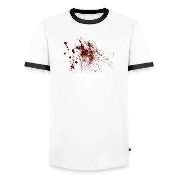 Blood - T-shirt contrasté Homme - blanc/noir - Devant - AI Model Female 172 light (172cm) & AI Model Male 178 dark (178cm)