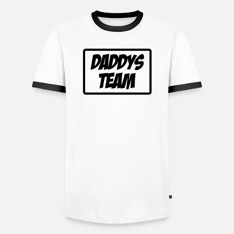 Daddy's Team - Männer Kontrast-T-Shirt - Weiß/Schwarz