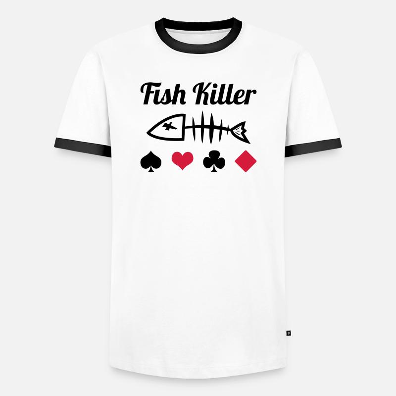 Poker : Fish Killer - Men's Ringer Shirt - white/black