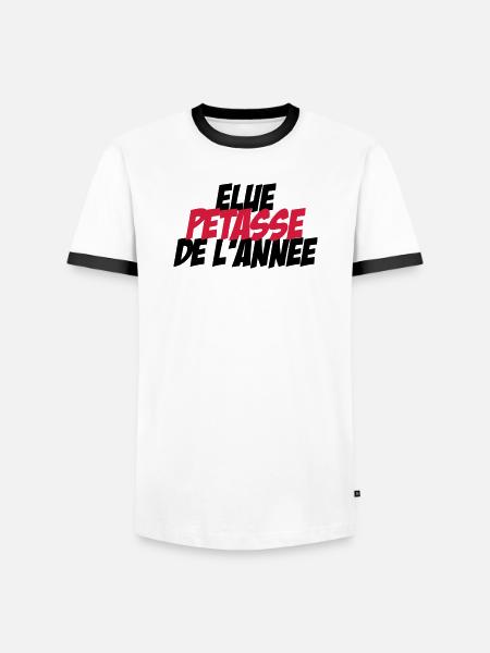 Elu Pétasse de l'année ! - T-shirt contrasté Homme - blanc/noir