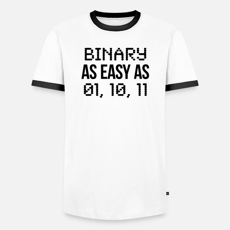 code binaire - T-shirt contrasté Homme - blanc/noir