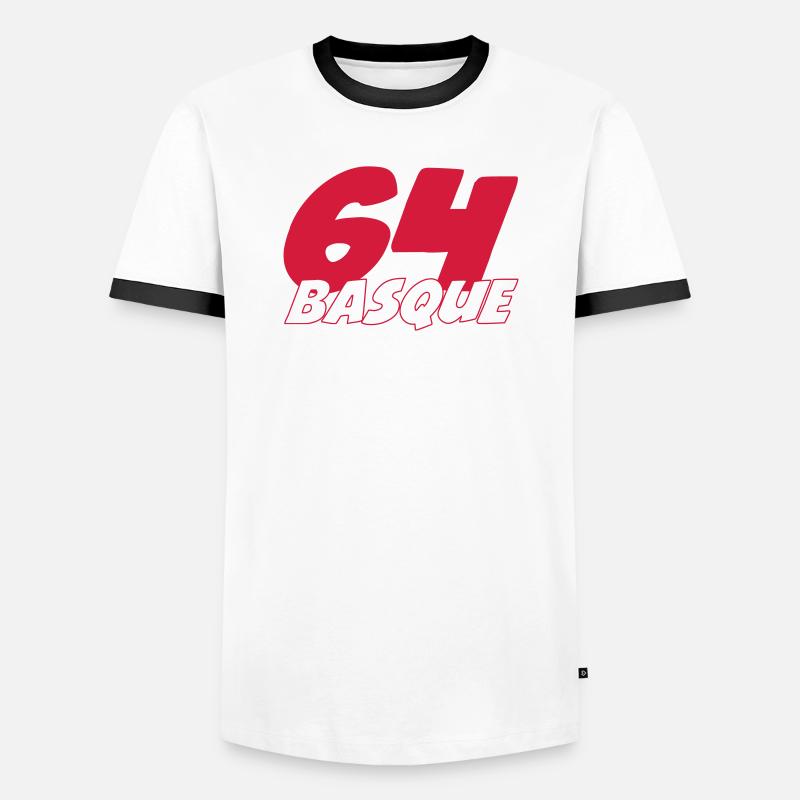 64 Basque - Men's Ringer Shirt - white/black