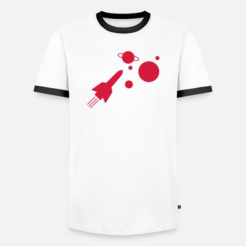fusée - T-shirt contrasté Homme - blanc/noir