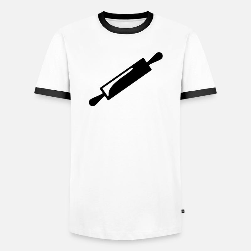 Rolling pin - Men's Ringer Shirt - white/black