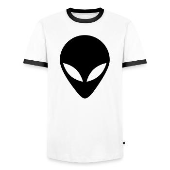 Außerirdische - Männer Kontrast-T-Shirt - Weiß/Schwarz - Vorne - AI Model Female 172 light (172cm) & AI Model Male 178 dark (178cm)