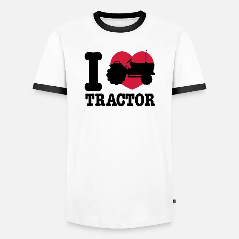 tractor - Männer Kontrast-T-Shirt - Weiß/Schwarz