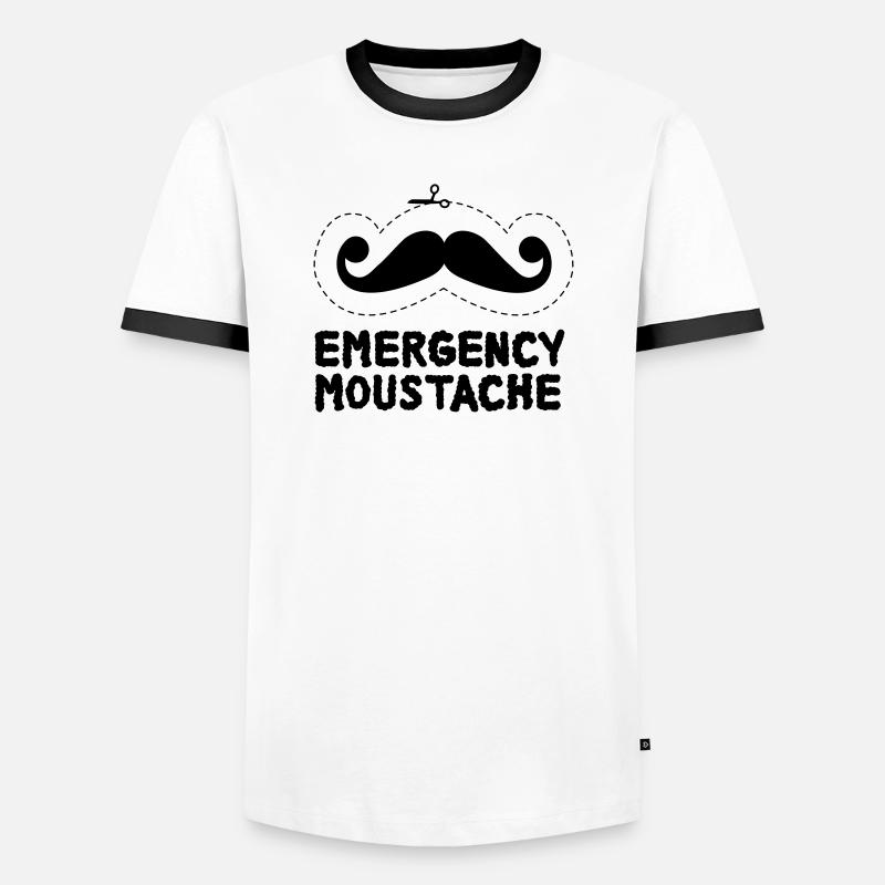 Schnurrbart - Männer Kontrast-T-Shirt - Weiß/Schwarz