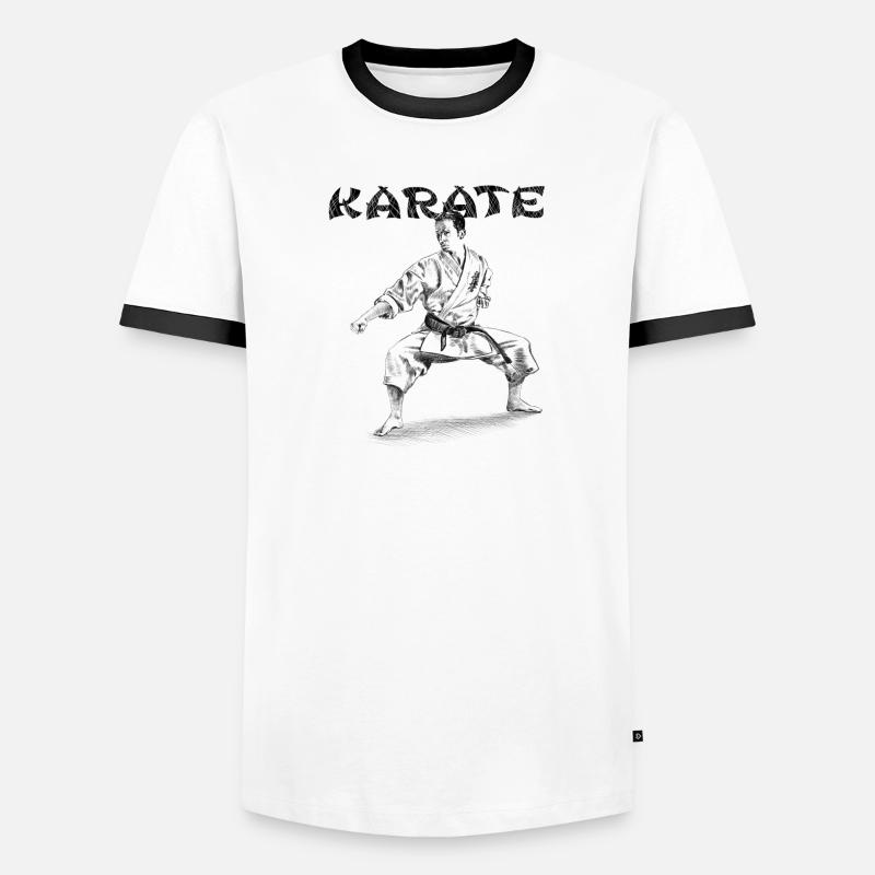 karate - Men's Ringer Shirt - white/black