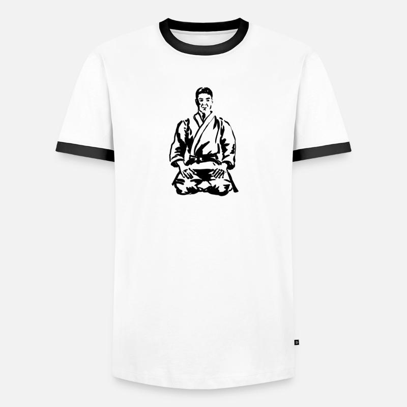 Karate - Männer Kontrast-T-Shirt - Weiß/Schwarz
